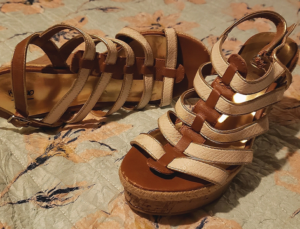 Brown and white wedges